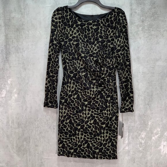 Vince Camuto Long Sleeve Glitter Animal Print Shea - Picture 2 of 12